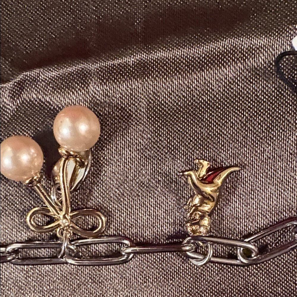 Coach Gold and Silver Charm Bracelet with fresh water pearls - Picture 6 of 7